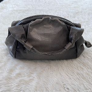 Furla leather gray snake print handbag